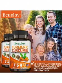 Curcumina - Suplemento dietético - Con cúrcuma y pimienta negra - Favorece la salud de la piel, el cabello, las articulaciones y el sistema inmunitario - 120 cápsulas - 1 botella - Ver 5