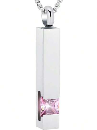 Nuevo-2025Oinsi Collar de urna de cremación con barra de cristal cuadrada multicolor para cenizas - Grabable