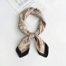 1pc Faux Silk Simple Pattern Printed 27.6in Small Square Scarf/Bandana, Versatile Waist Belt For Women, Spring/Summer/Autumn, Fashion Scarf/Neckerchief, Gift For Mom, For Dress