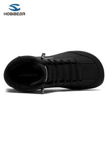 HOBIBEAR 1 Pair Women's Black Winter Snow Boots, Elegant High-Top Boots, Women's Barefoot Shoes, Ankle Boots, Men's Sports Shoes, Wide Mid-Calf Walking Shoes, Rubber Non-Slip Waterproof, Leg Lengthening Hiking Shoes - Black - View 6