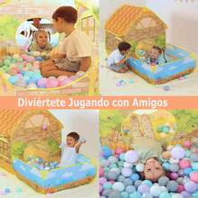 TECHVIDA Tienda de Campaña para Niños Plegable, Tienda de Campaña Plegable, Tienda de Campaña para Niños Interior, Tienda Plegable para Playa, Casa de Juegos para Niños y Niñas, con Patio y Jardín - 1 - Ver 3