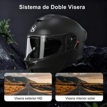 CASALIVA Casco Abatible Mica Para Moto Motocicleta Deportivo Dot Azul Oscuro Monocolor M - XL - Ver 8