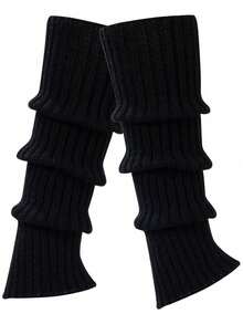 Pastel Ribbed Knit Leg Warmers, Women's Warm Boot Cuffs, Autumn/Winter, Everyday Knit Leg Warmers, Comfortable & Warm - Multicolor - View 10