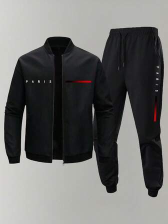 Conjunto de chaqueta y pantalones casuales, de estilo sencillo y elegante, para deportes al aire senderismo, para otoño/invierno