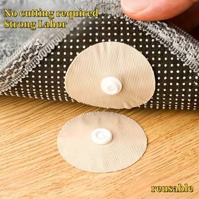 4/8/12pcs Carpet Anti-Slip Fixing Sticker, Carpet Fixing Tape,Suitable For Living Room, Dining Room And Bathroom Floor Mats,Rugs,Home Decor,Rugs For Livingroom,Bathroom Rugs,Hook And Loop Dots,Bathroom Decor And Accessories,Stairs Carpet,Area Rugs Living Room