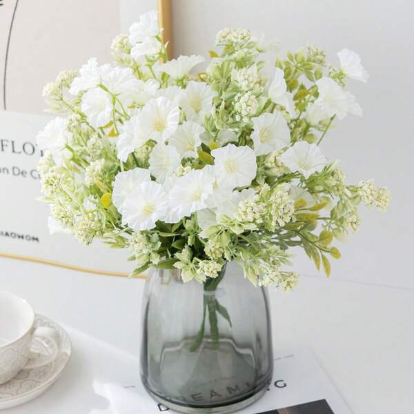 1 peça de 13,38 polegadas de flor artificial - glória da manhã, noiva segurando buquê, decoração de casamento, materiais para guirlanda faça você mesmo, materiais para decoração de festa de aniversário, sala de jantar em casa, sala de estar, vaso, jardim ao ar livre, decoração de casa de inverno, presente de aniversário