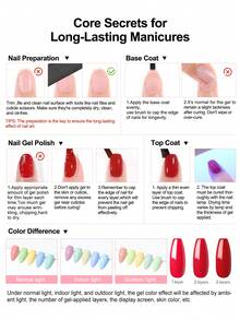 coscelia 23pcs Gel Nail Polish Set, Includes UV/LED Nail Lamp, Red, Pink, Nude Gel Nail Polish, Base Coat And Top Coat, DIY Home Manicure Salon, Gift (For Women) - Multicolor - View 6