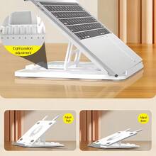 2-in-1 höhenverstellbarer Laptop-Ständer mit ergonomischem Schreibtischpad - Kohlenstoffstahl, faltbares Design, tragbarer Ständer mit Kühlung, geeignet für Büro Zuhause, verbessert Körperhaltung, lindert Augenermüdung, Laptop-Schreibtischständer, Haltungsunterstützung, modisches Accessoire, langanhaltend, drehbarer Tablet-/Laptop-Ständer, universeller ABS tragbarer faltbarer Halter, rutschfestes Silikonpad, einfache Winkeleinstellung, geeignet für Büro, Studium, Zeichnen - Mehrfachgeräteständer