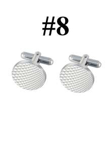 Cufflinks For Men Classic Tone Cuff Links Silver Black Striped Disc Square Rectangle Cuff Links Shirt Suit Men's Cufflinks For Wedding Groom Business