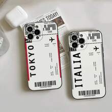 World City Travel Ticket New York London Tokyo Phone Case Silicone Soft Cover Compatible With  16 15 14 13 12 11 Plus Pro Max Plus, Cover Compatible With  17 Case,  17 Pro Case,  17 Pro Max Case - Z5 - 查看 4