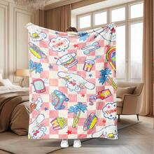 Sanrio 1 pătură Sanrio Cinnamoroll cu imprimeu digital, cu personaje de desene animate, caldă, moale, perfectă pentru canapeaua din sufragerie sau patul din dormitor
