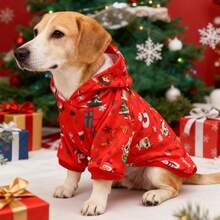 New Christmas Dog Hoodie With Printed Design, Warm Autumn/Winter Clothes, Suitable For Cats And Dogs, Pet Christmas & New Year Gift (Recommend Sizing Up 1-2 Sizes) - Multicolor - View 3