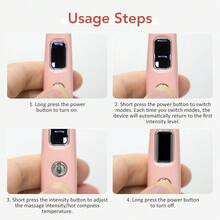 Hailicare 3 级加热进口振动眼部按摩器 3 种模式（每种 3 级）15 分钟自动关机有助于护肤品吸收 - 粉色 - 查看 8