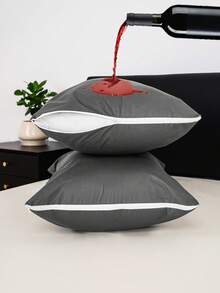 2pcs Waterproof Pillow Protectors (2 Sets) - Made Of Breathable TPU Material With Low Allergy, 2 Zipperable Pillow Covers - Dark Grey - View 14