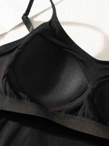 2 件套吊带背心，内置胸罩，可调节肩带，纯色，适合女士健身