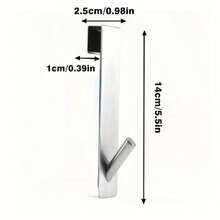 2 piezas, ganchos para puerta de vidrio, adecuados para extender ganchos en puertas de ducha sin marco (con almohadillas reductoras de ruido), toallero de acero inoxidable, ganchos para toallas de baño, perchero de carga pesada - Multicolor - Ver 4