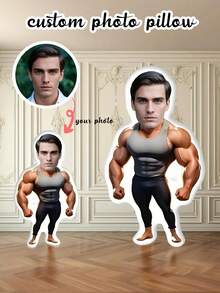 Customized Pet Head Pillow - Double-Sided Printed, Hand Washable, Modern Casual Style, Zipper Closure, Polypropylene Filling, Polyester Cover, Digital Printing, Decorative Multi-Purpose Cushion Christmas Gift - Rabbit - View 17