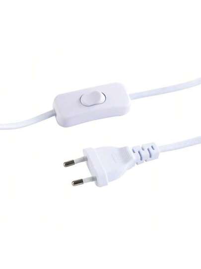 Alpinaluz Power Cable Switch, European Plug 130cm, 220V, White, Plugs, Sources Lamp Holders. view 2