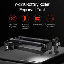 Rodillo giratorio láser Eje Y Rodillo giratorio 360° para diferentes diámetros de grabado de 4-138 mm 4 ajustes de engranajes para el grabado láser de objetos cilíndricos Latas - Negro - Ver 4