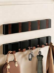 1个重型折叠式墙钩收纳架 - 耐用且节省空间 - 多功能外套、毛巾、钥匙和抹布收纳架 - 易于安装在浴室、后门和衣柜中，他的评论，悬挂他的包，衣架，兴趣爱好，人际关系，墙架，墙挂架，粘合剂，门钩，墙贴，评论浴室配件浴室工具 - 彩色 - 查看 1