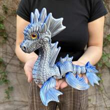 1 件 3D 打印龙雕像，具有逼真眼睛和可移动关节的家居装饰，圣诞礼物，适合任何场合，生日礼物，3D 打印小雕像 - 彩色 - 查看 9