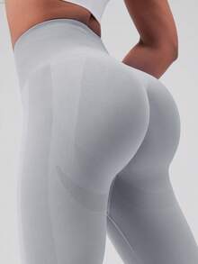 1pc Women's High Waist Skinny Leggings, THE GYM PEOPLE High Waist Thick Yoga Pants With Pockets, Tummy Control, 4-Way Stretch, Suitable For Workout And Running