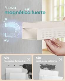 Especiero Magnético, Juego de 4, 2 Estantes Grandes y 2 Pequeños, sin Taladrar, para Cocina, Frigorífico, Blanco Crema KCS061W01 - Tinta negra - Ver 8