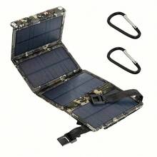 Portable 4-Fold Solar Panel With USB - Ideal For Outdoor Travel & Camping, Charges Phones, Tablets, Fans, Flashlights, Foldable Design With Phone Pouch