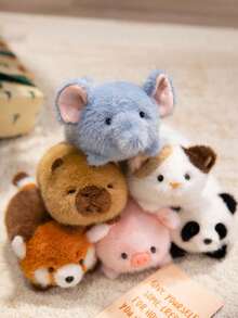 16cm Lindos juguetes de peluche mini - Panda, pingüino, perezoso, zorro, gato, conejo y patito de peluche suave | Mini coleccionables abrazables, adecuados para decoración de oficina, regalos de fiesta de cumpleaños, regalos de Pascua, decoración de cama (opciones de multicolor) - Multicolor - Ver 2