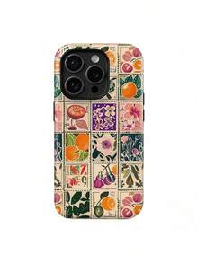 Vintage Stamps Collage Printed Tough Phone Case For  Series With Dual-Layer Defense And Wireless Charging Ready |        Natural Fairycore Aesthetic Fashion Girly High Quality Design |   Əlçatan  17/ 17 Air/ 17 Pro/ 17 Pro Max/16 Pro Max/15 Pro Max/14 Pro Max/13 Pro Max/12 Pro Max - 白色1 - 查看 2