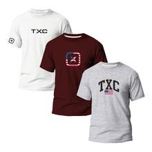 Kit 3 Camisas Txc Masculina Camisetas Variáveis Country Rodeio Texas - branco/vinho/cinza - Visão 1