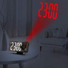 7.3-Inch Large Projection Alarm Clock With Ceiling/Wall Projection, USB Bedside Clock With Loud Alarm, Snooze/Silent Modes, Temperature/Date Display (CR2032 Battery Not Included). Perfect Holiday Gift For Family And Friends.