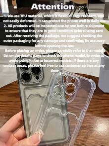 Funda protectora de teléfono transparente de TPU con ranura para tarjeta, compatible con Apple 17/17 Air/17 Pro/17 Pro Max, I16, I16 Pro Max, I15, I15 Pro Max, 12 Pro Max, 13 Pro Max, 14 Pro Max, 13, 14, 11, 12 Pro, 14, XS, XR, 78P, 78GES2, A13 4G, A22, A21S, A51 4G