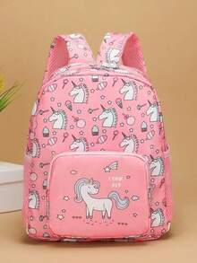 New Cartoon Print Lightweight Large Capacity Backpack, Ergonomic Student Schoolbag For Back To School Season - Multicolor - View 7