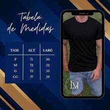 Camiseta Masculina Gráfica Estampa de Homem de Deus Gola Redonda Casual para Look Descontraído100% Algodão Fio3.0 - Preto - Visão 2
