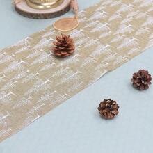 1 pieza Camino de mesa serie árbol de Navidad con copos de nieve y piñas de 270cm*28cm, decorativo rectangular de estilo lino simple para uso en comedor, fiesta y hogar en invierno - Caqui - Ver 5