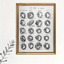 房间装饰 1 件装《力量之戒》帆布艺术印刷品，奇幻素描插画，无框布面海报，家居及办公室墙面装饰，客厅、卧室、咖啡厅的理想之选 - 独特的节日礼物 - A - 查看 1