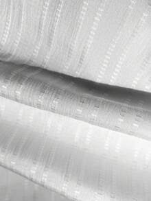 Plus Size Men's Casual Basic Ribbed Lightweight Breathable Fabric Button-Down Short Sleeve Polo Shirt - White - View 5