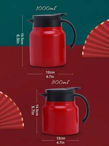 1pc 800/1000ml Extra Large Capacity Handled Double-Layer Vacuum Insulated , Latte Coffee Thermal Carafe, Travel Drinking Cup, Stainless Steel All-Season Insulated Bottle, Vacuum Double-Wall Stainless Steel Thermal Carafe - Suitable For Coffee, Soy Milk, Beverages, Brewing Tea, Office Or Home Hot Water Bottle, Warm Hand - Multicolor - View 5