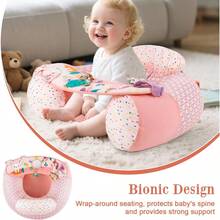 Blublu Park Asiento iable más ancho en forma de U para bebé de 3 a 36 meses silla de bebé portátil con bandeja sensorial de actividad para sentarse asientos de piso y tumbonas io - Rosado - Ver 3