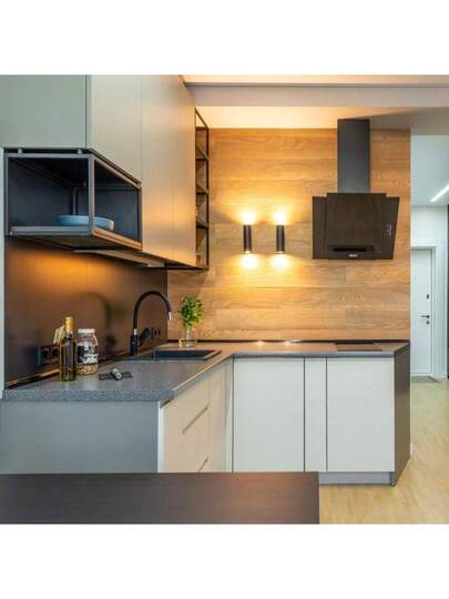 Alpinaluz Wand Light: Dual Verlichting Up Down, Zwart Aluminum, GU10 Sockets, Bulbs Not Included. view 6