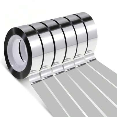 3 cuộn băng dính Washi ánh kim bạc, băng dính nghệ thuật đồ họa vàng tự dính, băng dính polyester mạ kim loại dùng cho trang trí thủ công và gói quà (1/2 inch x 110 ft)