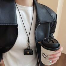1pc Autumn/Winter Fashion Leather Coin Purse Earphone Holder Necklace, Versatile For Daily Commute And Outings