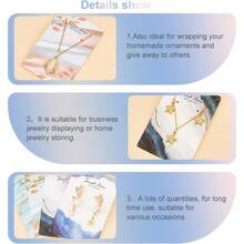 150 piezas Tarjetas de exhibición de joyería con patrones de flores, tarjetas de exhibición de collares, tarjetas de cartón colgantes para exhibir aretes, collares, pulseras (2.5x2 pulgadas) - Patrón de pintura de hojas y tinta - Ver 4