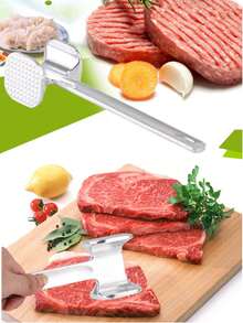 Meat Tenderizer Tool, Premium Meat Mallet With, Kitchen Mallet Ideal For Tenderizing Steak, Poultry & Chicken Cutlet - Silver - View 3