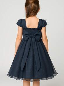 SHORT CHILDREN'S PARTY DRESS FOR GIRLS - Negro - Ver 2