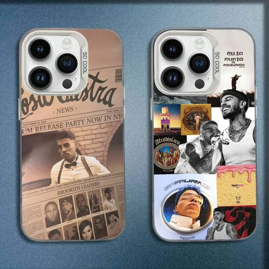 Funda de Teléfono Compatible con 17,16,15,14,13,12,11,Pro,E,MAX del Álbum de Singer R-Rauw Alehandro, Cubierta Blanca Mate a Prueba de Golpes - z3 - Ver 1