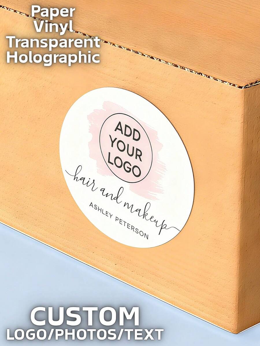 定制方形贴纸、带Logo/文字/图片的个性化贴纸、定制印刷企业Logo标签、防水纸/乙烯基包装贴纸、感谢贴纸、小型企业标签、运输/品牌/信封贴纸、万圣节、感恩节、圣诞节和新年节日贴纸、派对礼品贴纸、定制设计贴纸、礼品和订单个性化标签贴纸 - 圓形的 - 查看 1