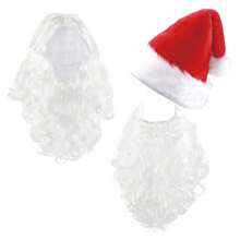 1pc White Santa Claus Wig + 1pc White Beard, Heat-Resistant Synthetic Hair, Suitable For Daily Parties, School Costumes. Unisex Cartoon Character Anime Cosplay Wig, Suitable For Holidays Like Thanksgiving, Birthday. Suitable For Halloween, Carnival, Comic Con, Christmas Decoration