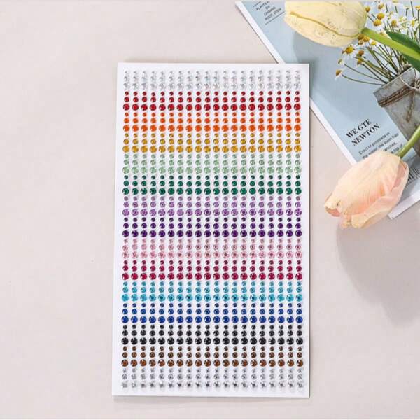 15 لون 900 قطعة من الأحجار الكريستالية الملونة ملصقات للوجه، ماكياج المسرح الماس، ديكورات فنية للأظافر